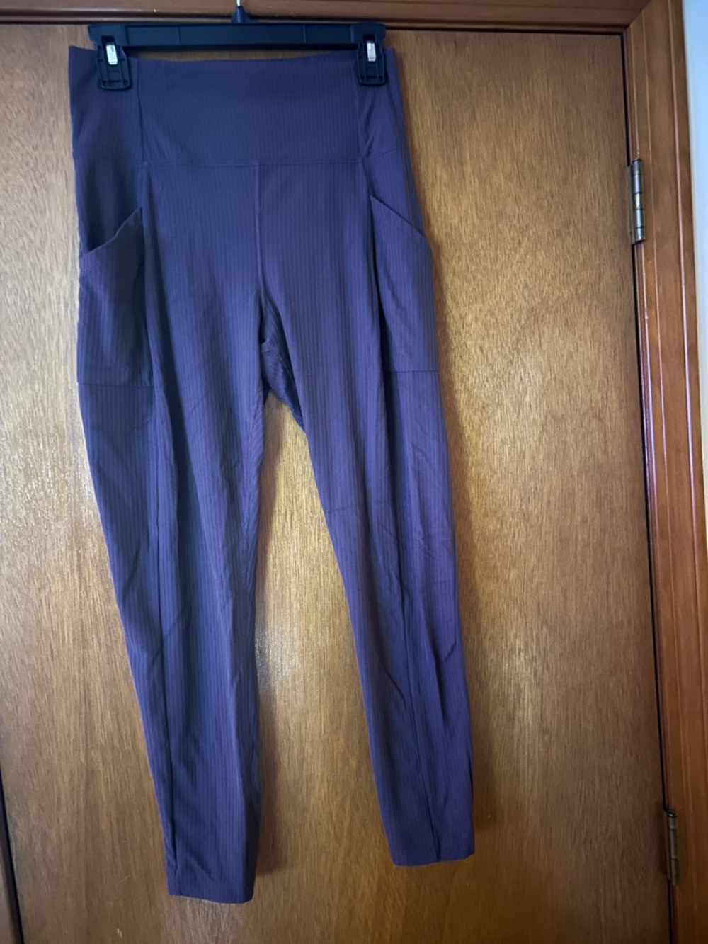REI Plum Ribbed High-Waist Leggings with Side Pockets